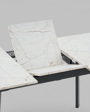 Стол Бату нев 120-160/80/76 азул оникс подстолье металл черный / Batu new_5