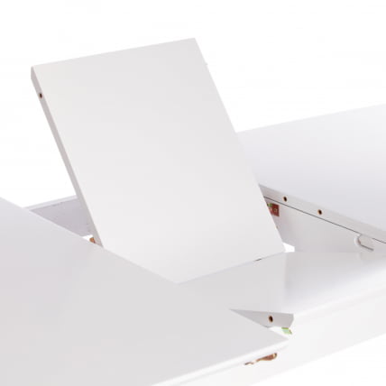 Стол обеденный раскладной Retro дерево гевея, МДФ, 110+30 x 75 x 75см, Белый (White)_10