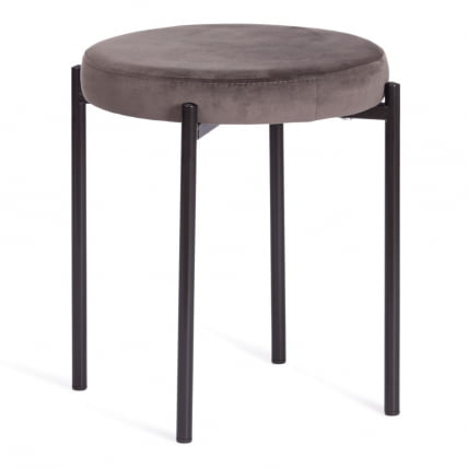 Табурет REVO (mod. 7034) ткань/металл, 44 х 44 х 47 см, темно-серый barkhat 14/черный_0