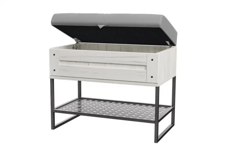 Банкетка 600 Сидней ЛД 672.060.000 Дуб Крафт Белый Серый_1