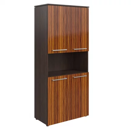 Шкаф с 2-мя комплектами глухих малых дверей MHC 85.4 Макассар/Венге Магия_0
