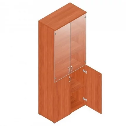 Шкаф для документов со стеклом Р.Ш-2СБ вишня Оксфорд_0