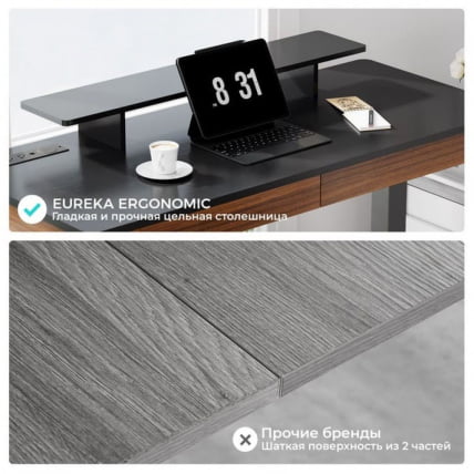 Стол для компьютера c электрической регулировкой по высоте и 2 ящиками EUREKA ERK-ED-I55-WN_13