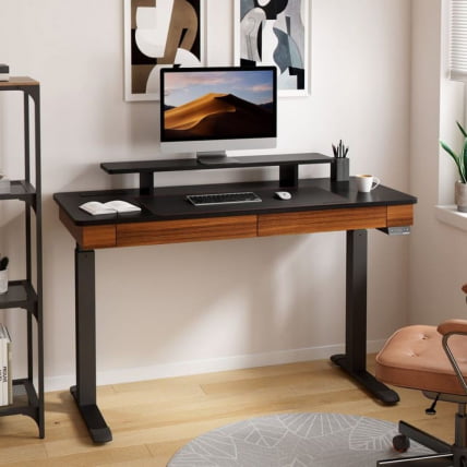 Стол для компьютера c электрической регулировкой по высоте и 2 ящиками EUREKA ERK-ED-I55-WN_8