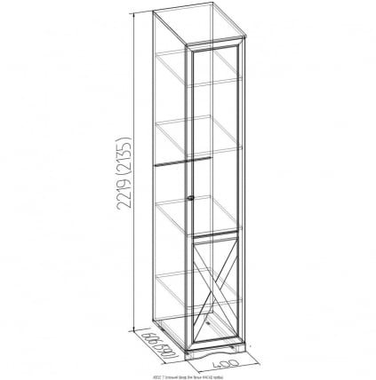 Правый фасад шкафа для белья ADELE 7 Дуб Сонома (спальня)_64832_1
