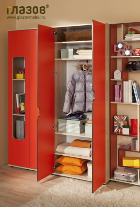 Мебель для детской Автобус композиция 1 Дуб Сонома/Красный_3