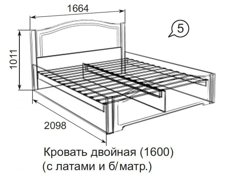 Кровать Виктория 5 (латы)_2