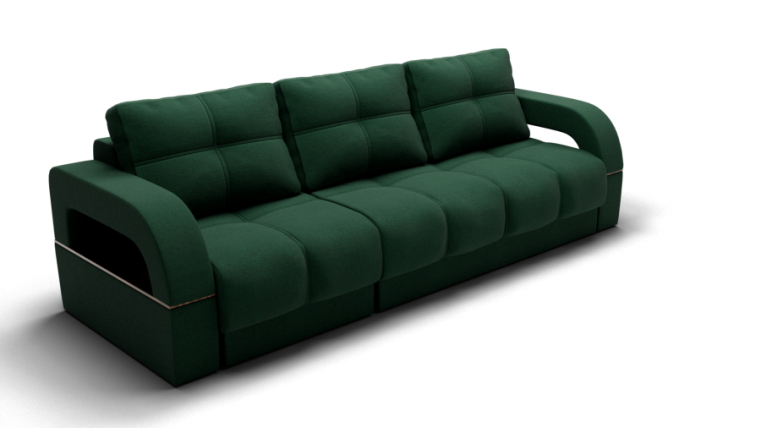 Диван Рич-2 (ЗР) Цвет фасада: Зеленый; Тип: Левый/правый; Материал фасада: Металл/Велюр_0
