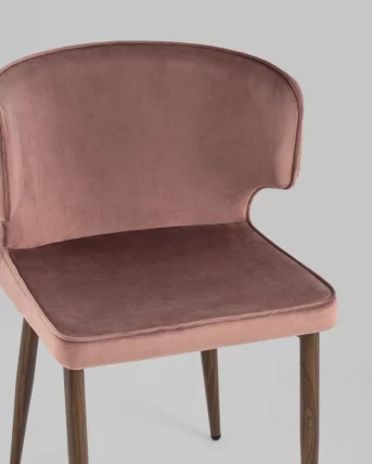 Стул Матео ножки под дерево велюр Пыльно-розовый_7