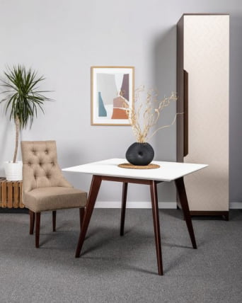 Стол Лунд 860*860 Белый Темный орех_9