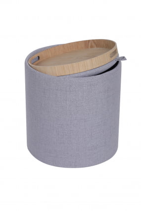 Пуф-столик с ящиком Хюгге S рогожка Серый_5