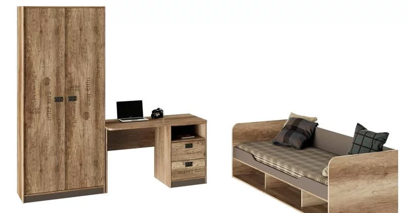 Набор детской мебели Пилигрим стандартный Дуб каньон светлый/Серый_0