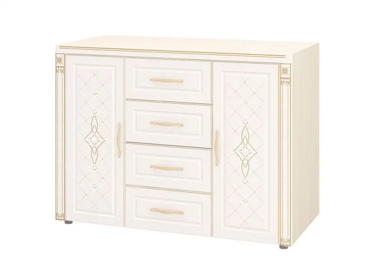 Комод с колоннами Венеция 32.34 Сосна Астрид Ваниль_0