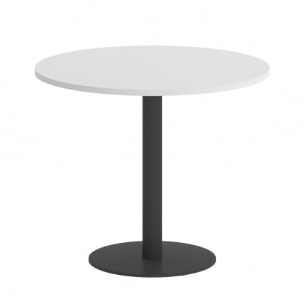 Стол журнальный круглый HOME OFFICE VR.SP-5-90.1 Белый Бриллиант/Антрацит металл_0