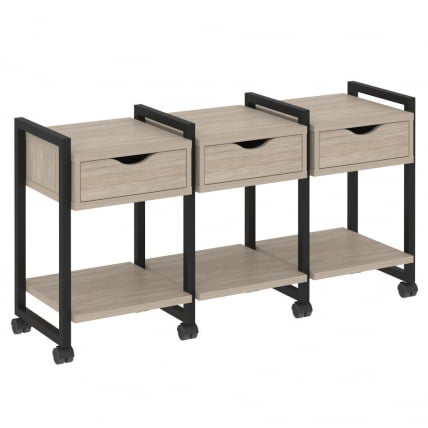 Тумба на колесных опорах наборная. Вариант №4 LOFT VR.L-TN-4.K Металл черный Дуб Аттик_0