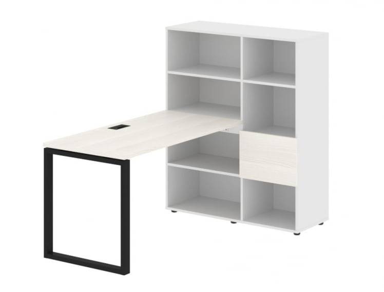 Рабочая станция EDIS EQRST 1113 Ясень Траун Черный Белый_0