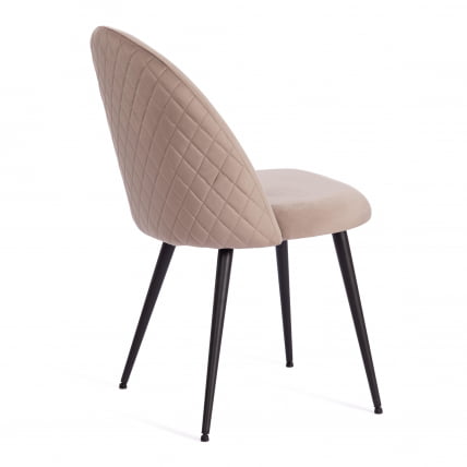 Стул MONRO (mod. 5144) металл/вельвет, 51x56x84 см, серо-бежевый (HLR-9)/черный_2