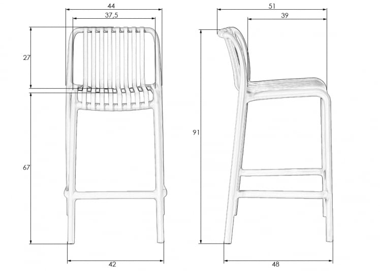 Стул полубарный DOBRIN CHLOE Бежевый_10