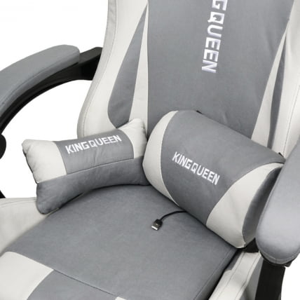 Кресло 907 KINGQUEEN, замша, цвет серый с массажем, арт 907-Dark-Grey_5