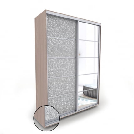 Шкаф-купе 2-х дверный Акцент-Квадро КЛ 1600х600 Шимо светлый/хром_0