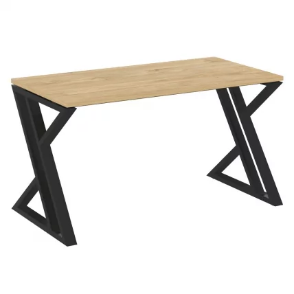 Стол рабочий LOFT VR.L-SRZ-3.7 Металл черный Тиквуд светлый_0