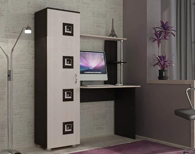 Стол компьютерный Юниор 2 Венге/Дуб молочный_0