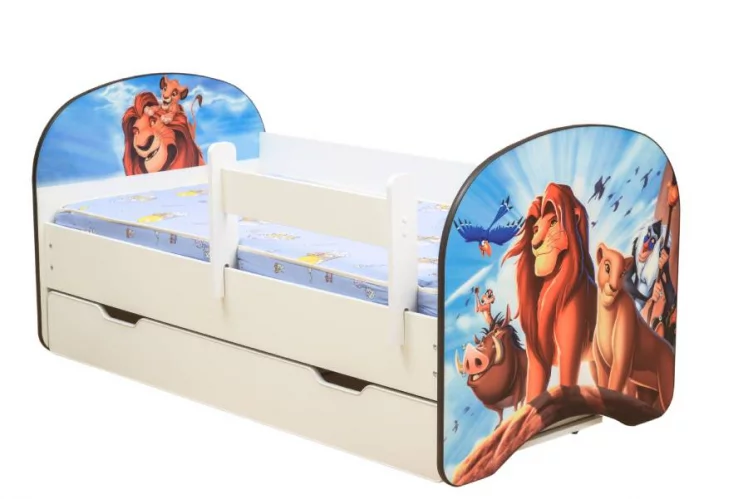 Кровать детская с фотопечатью с 1 ящиком 800*1600 Король Лев_0