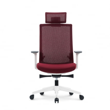 Кресло руководителя РУБЙ вхите фраме (крестовина алюминий) Красный / RUBY white frame_1