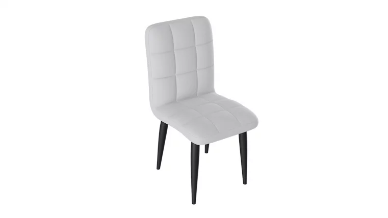 Стул Франк ДП 2-17 Черный матовый Кожзам Белый_0