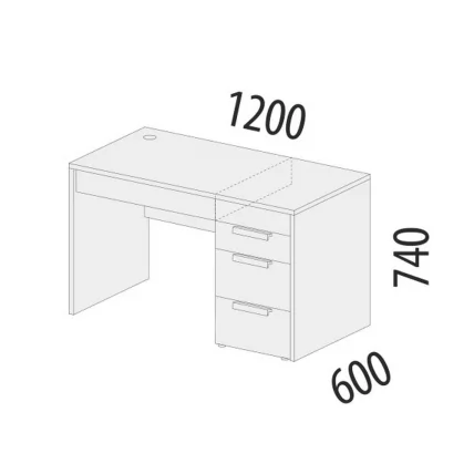 Стол компьютерный Кашемир 900.24 Дуб Кронберг/Кашемир_2