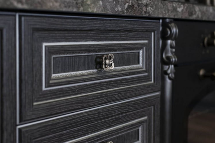 Кухонный гарнитур угловой Италия №07 Черный Дуб темный_10