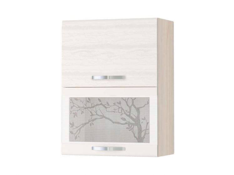 Шкаф-витрина кухонный (с системой плавного закрывания) Графит 74.08.2 Сосна Астрид-Ванил_0