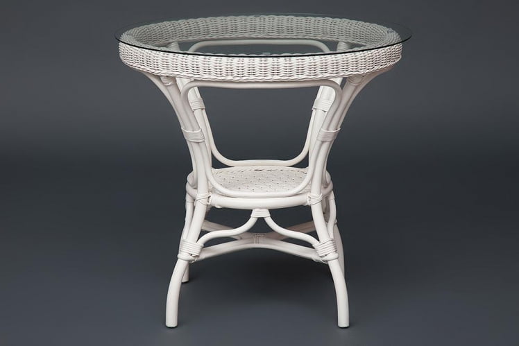 Комплект обеденный ANDREA ( стол со стеклом + 4 кресла + подушки) TCH White (белый), Ткань рубчик, цвет кремовый_5