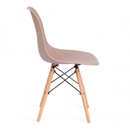 Стул CINDY (EAMES) (mod. 001) дерево бук/металл/сиденье пластик, 51x46x82см, бежевый / beige_1