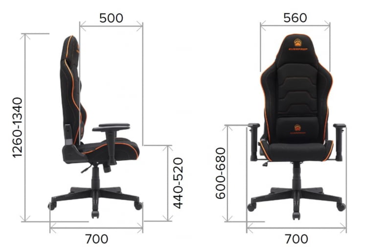 Кресло геймерское Everprof Panther Ткань Оранжевый_12