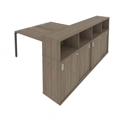 Рабочая станция с опорным шкафом-купе Metal System Б.РС-СШК-4.4 Вяз/Антрацит_0
