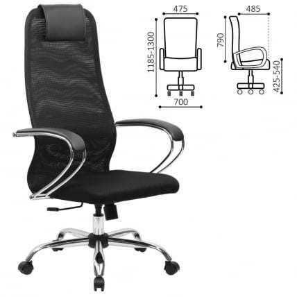 Кресло руководителя BRABIX PREMIUM Ultimate EX-800 хром Черное_0