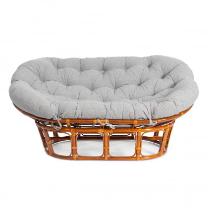 Диван MAMASAN/МАМАСАН 23/02 W /с подушкой/ 169х102х80 см, Cognac (коньяк), матрац 182х119 см, ткань серо-бежевая 3М 16/2_2