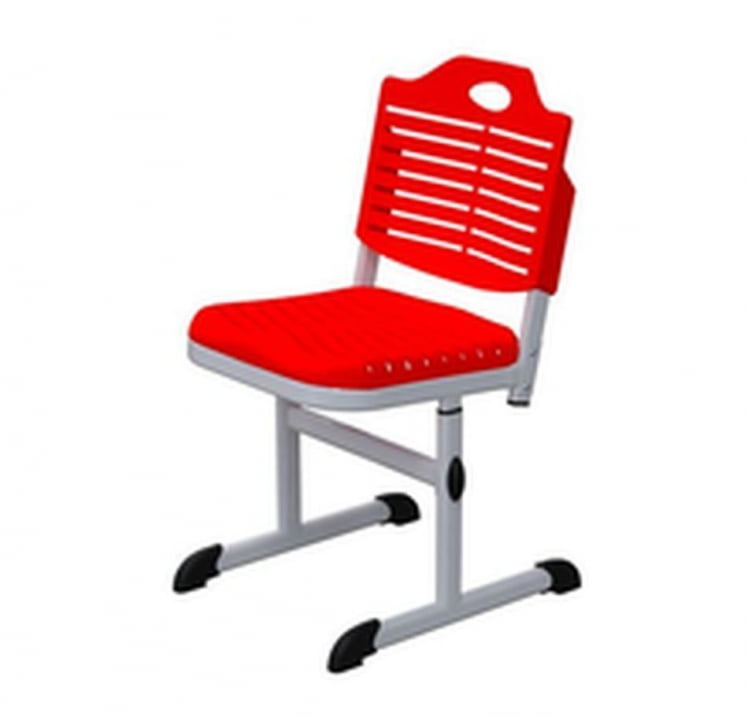 Ученический стул пластиковый (рост 5-7) Красный/Каркас серый_0