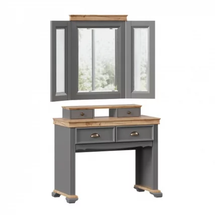 Стол туалетный Амели с зеркалом Оникс серый_0
