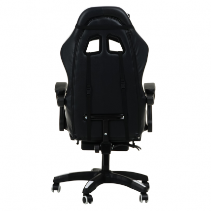 Кресло 1206 KINGQUEEN цвет черный/белый с массажем 1206-black-white-mass_4