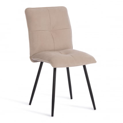 Стул обеденный Sweet флок , 46х55х88, бежевый/черный, 7_0