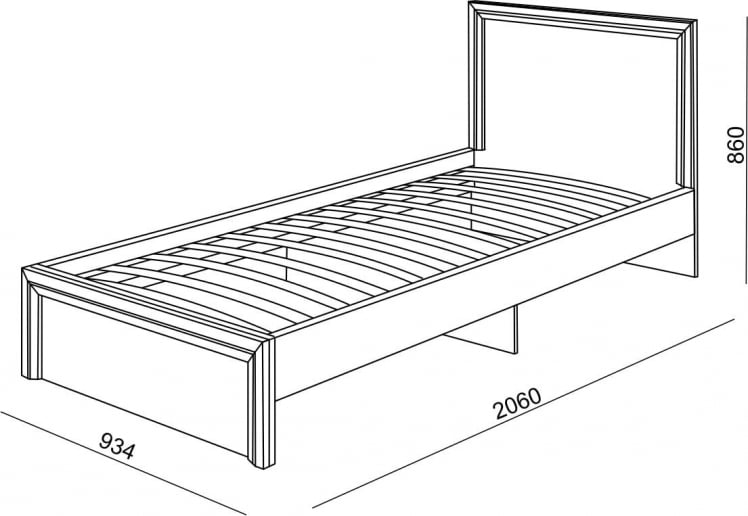 Кровать с ламелями Модуль №21 Ясень шимо светлый/белый_1