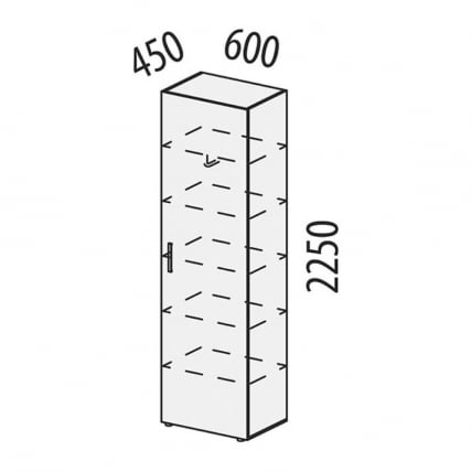 Шкаф-пенал (лев/прав) Монако 606.16 Дуб Вотан / Белый шпон/ Альпийский белый_4