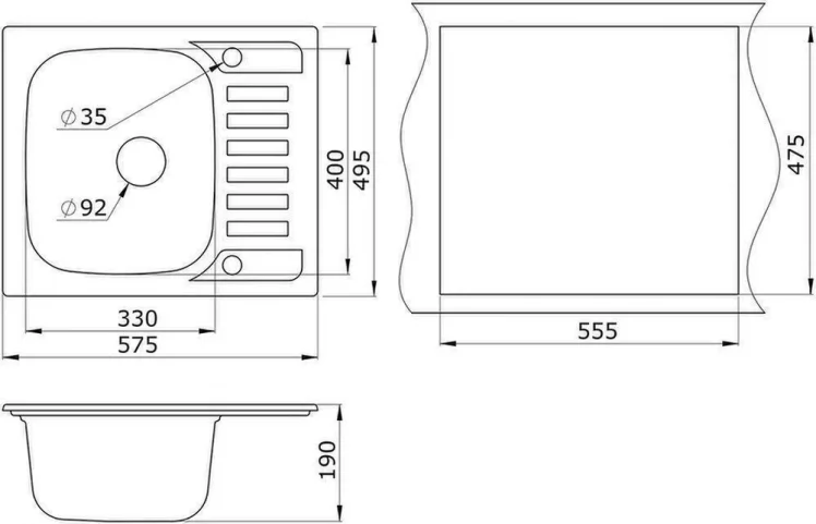 Кухонная мойка GRANULA 5801 Графит_1