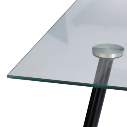 Стол SOPHIA (mod. 5003) металл/стекло (8мм), 110 х 80 х 75 см, черный / прозрачный_3
