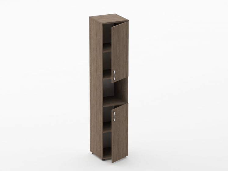 Шкаф высокий закрытый с нишей Glassy 6.19.11Пр Дуб Верцаска_1