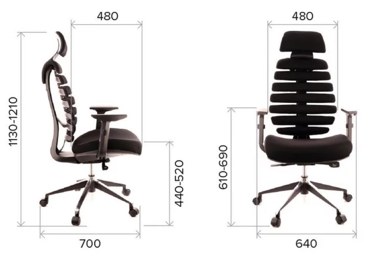 Эргономичное кресло Ergo Black кожа Черный_4