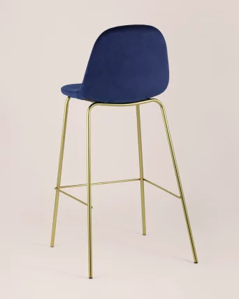 Стул барный Валенсия Синий с золотыми ножками_4