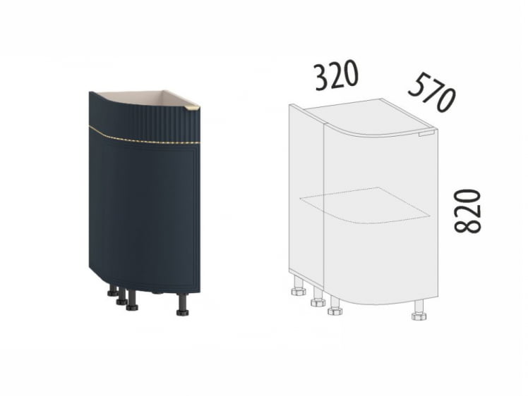 Напольный шкаф торцевой (лев) Флоренция 108.65_6